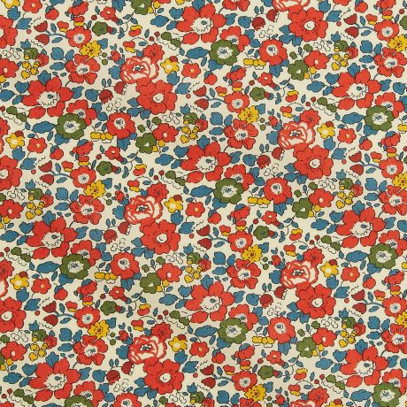 Liberty Fabrics - Tana Lawn - motif : Betsy Ann tons orangé (prix pour 10cm)