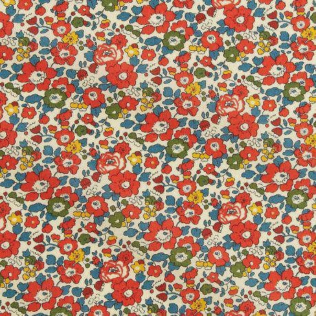 Liberty Fabrics - Tana Lawn - motif : Betsy Ann tons orangé (prix pour 10cm)
