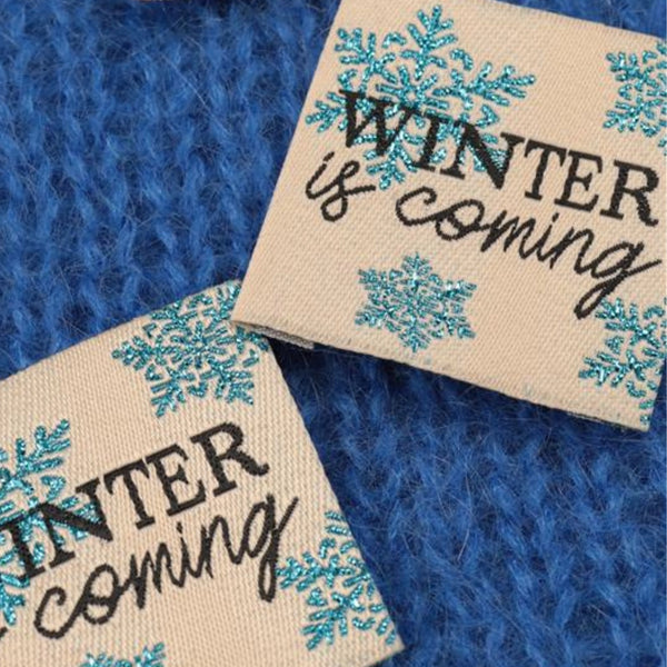 Etiquette tissée à coudre Bohin -  "Winter is coming" (prix à l'unité)