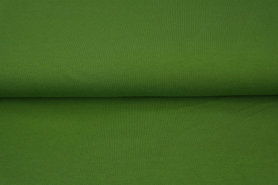 Bord cote tubulaire vert mousse - Oeko-tex( prix par 10cm)