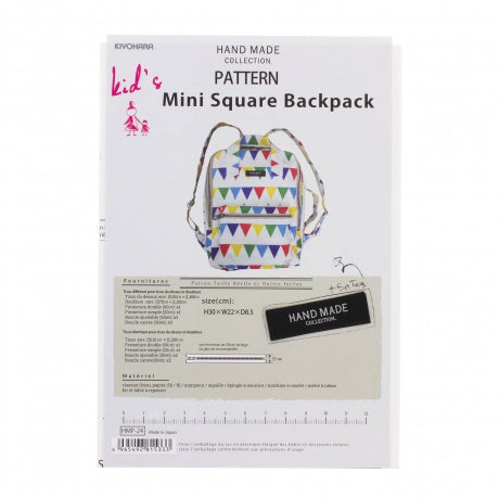 Patron "Mini square backpack" de Kiyohara - le modèle et une étiquette hand made inclus (fr)