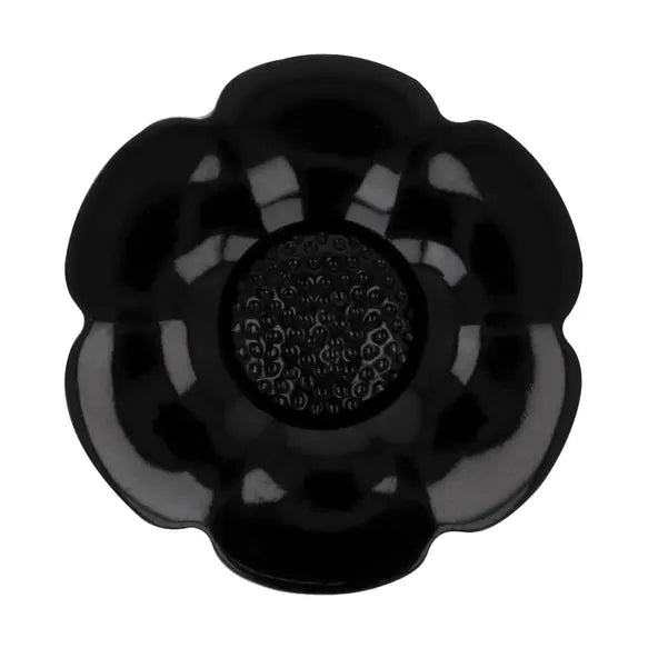 Boutons fleur noire avec coeur interchangeable 20mm (prix à la pièce)