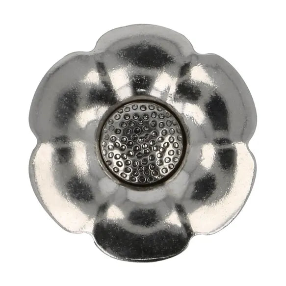 Boutons fleur argenté avec coeur interchangeable 20mm (prix à la pièce)