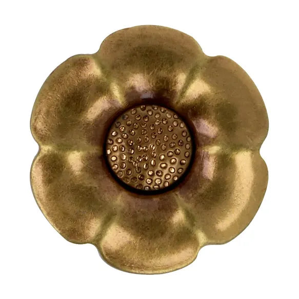 Boutons fleur bronze avec coeur interchangeable 20mm (prix à la pièce)