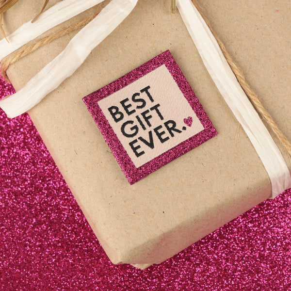 Etiquette tissée à coudre Bohin -  "Best gift ever" (prix à l'unité)