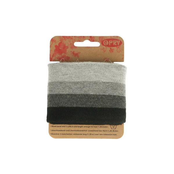 Bord cote en bande ligné - Variation de gris 2 ( prix à la pièce 110cm X 6,5cm)