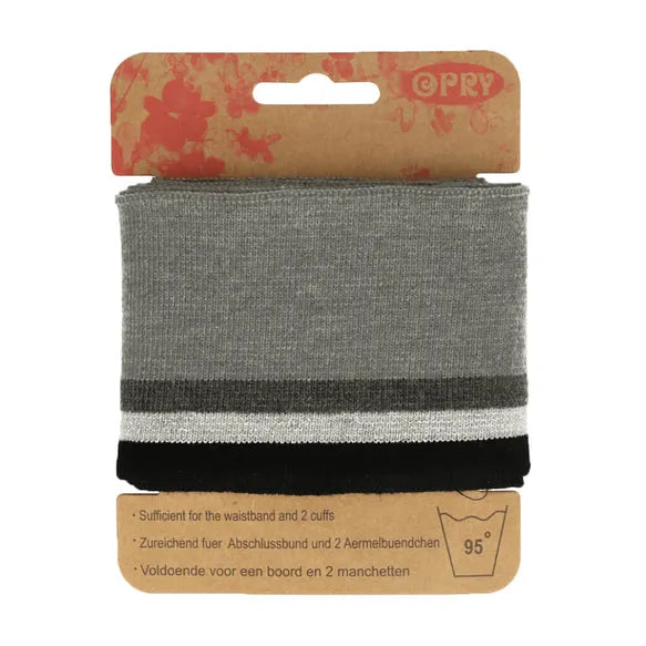 Bord cote en bande ligné - gris/noir/argent - 02 ( prix à la pièce 110cm X 6,5cm)