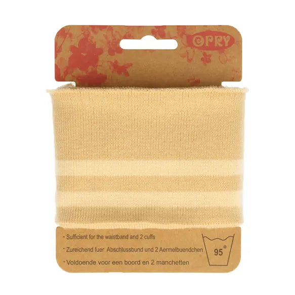 Bord cote en bande ligné - sable/crème 07 ( prix à la pièce 110cm X 6,5cm)