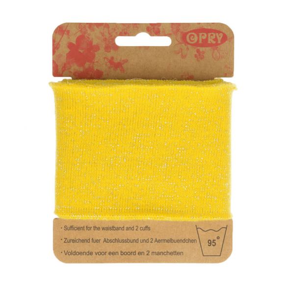 Bord cote lurex en bande - jaune citron 08 ( prix à la pièce 110cm X 6,5cm)