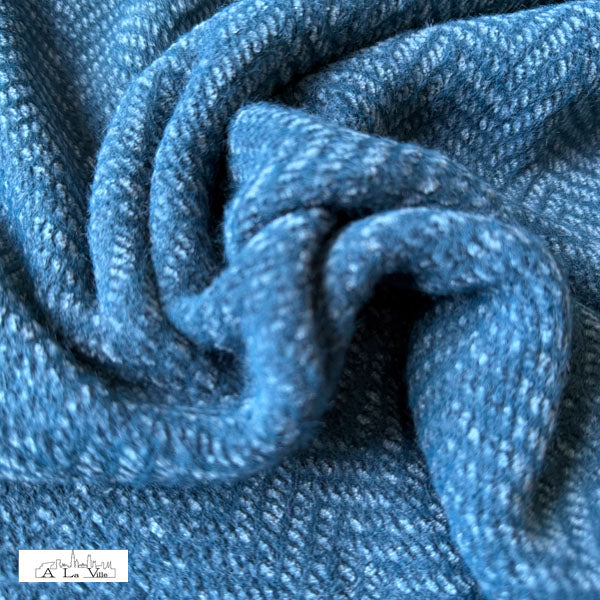 Lainage à chevrons - bleu (prix pour 10cm)