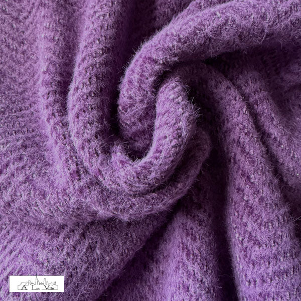 Lainage à chevrons - mauve (prix pour 10cm)