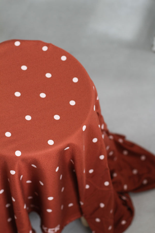 Crêpe de viscose "Jolly dots sienna" Eco-Vero de Mind the Maker (Prix pour 10cm)