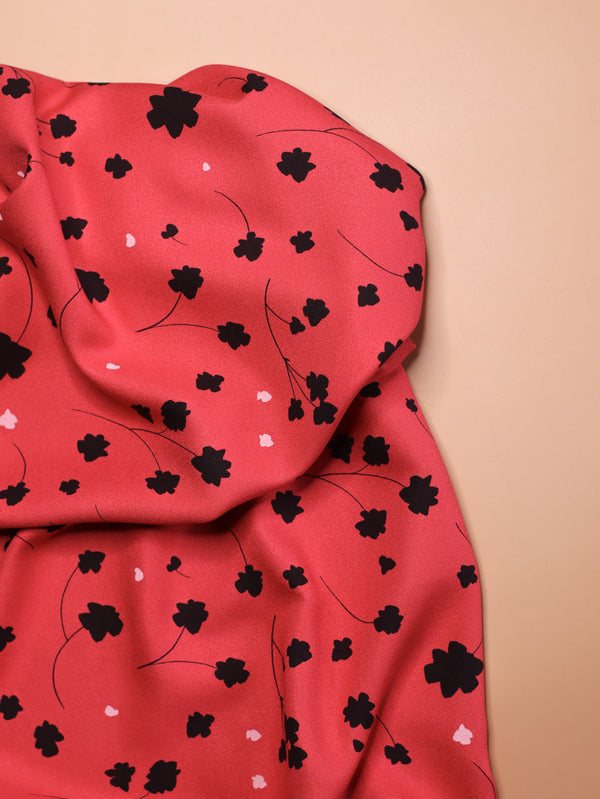 Crêpe de viscose "Florette crimson" Eco-Vero de Mind the Maker (Prix pour 10cm)