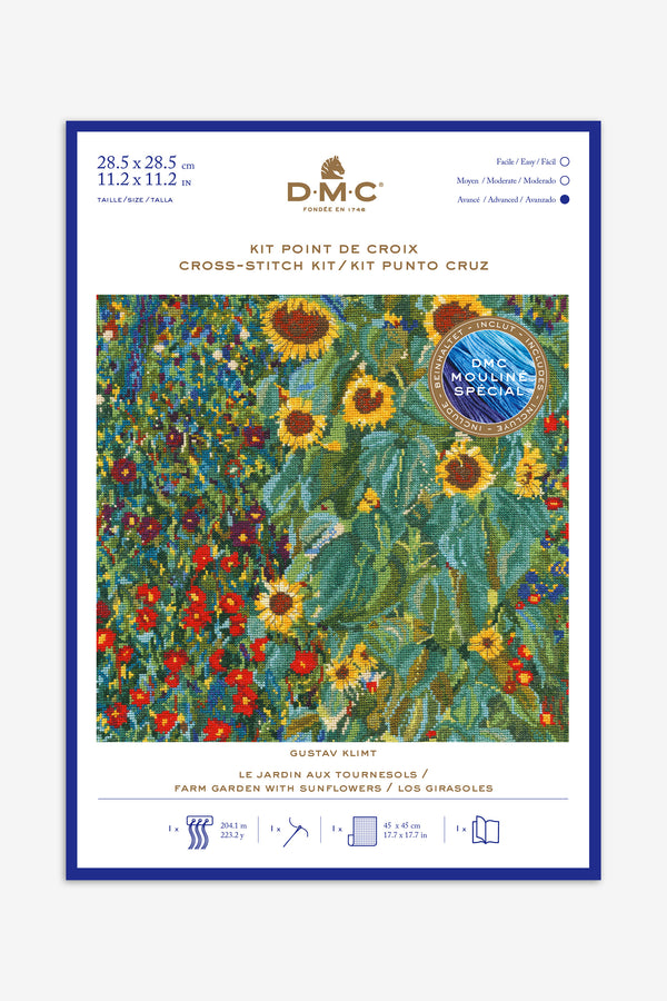Kit à broder point de croix - "Le jardin aux tournesols" de marque DMC  - kit complet  (prix pour l'ensemble)