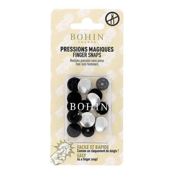 Pressions magiques argenté de 14mm de marque Bohin (prix à la boîte)