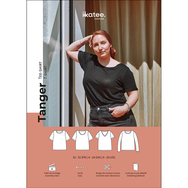 Patron pochette - Tee-shirt col rond ou V - Tanger de Ikatee - taille 32 à 52 (fr et angl)
