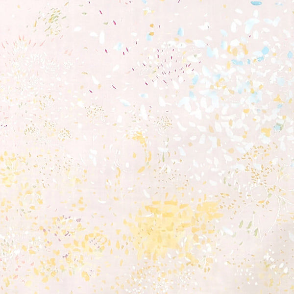 Double gaze de coton "Explosion de fleurs - écru" de marque Nani Iro (Prix pour 10cm)
