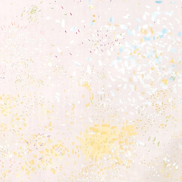 Double gaze de coton "Explosion de fleurs - écru" de marque Nani Iro (Prix pour 10cm)