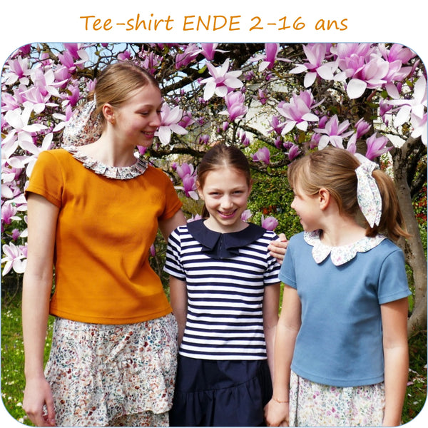 PDF - patron digital ENDE tee-shirt pour fille du 2 au 16 ans(Fr)