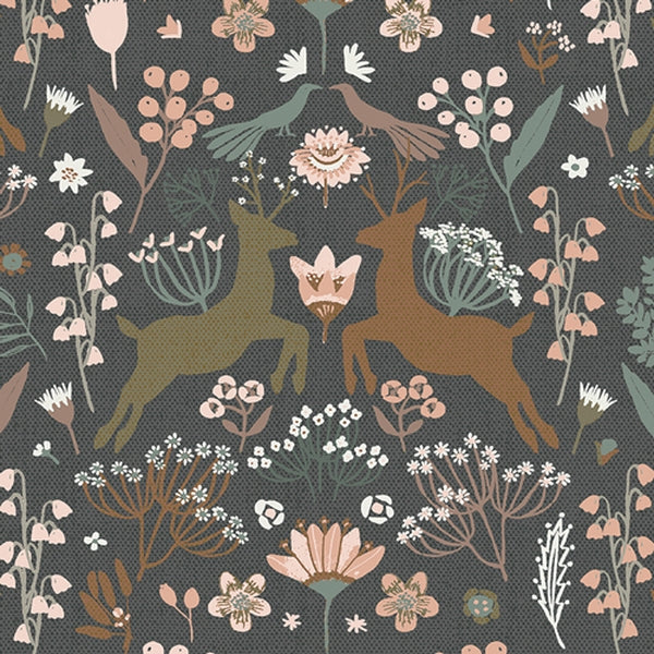 Flanelle 100% coton certifié oeko-tex de la marque Art Gallery Fabrics - animaux de la forêt (prix pour 10cm)