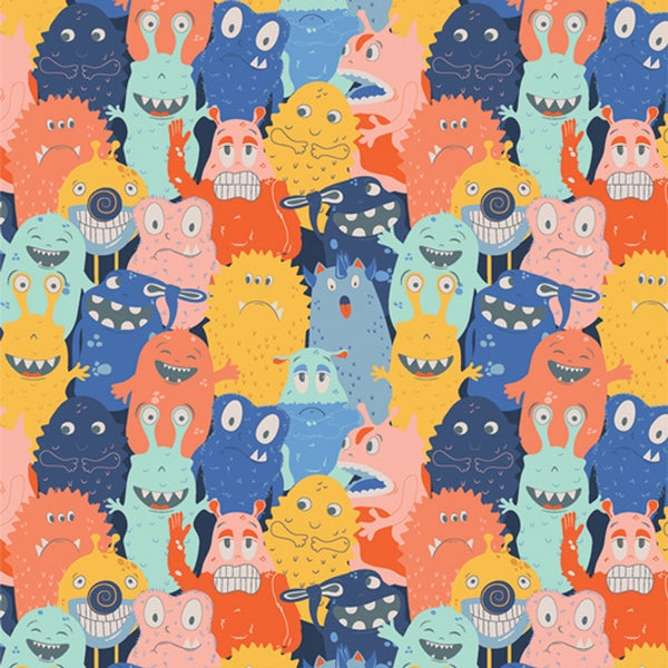 Flanelle 100% coton certifié oeko-tex de la marque Art Gallery Fabrics - monsterville (prix pour 10cm)