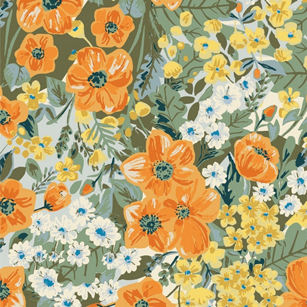 Flanelle 100% coton certifié oeko-tex de la marque Art Gallery Fabrics - jours dorés (prix pour 10cm)
