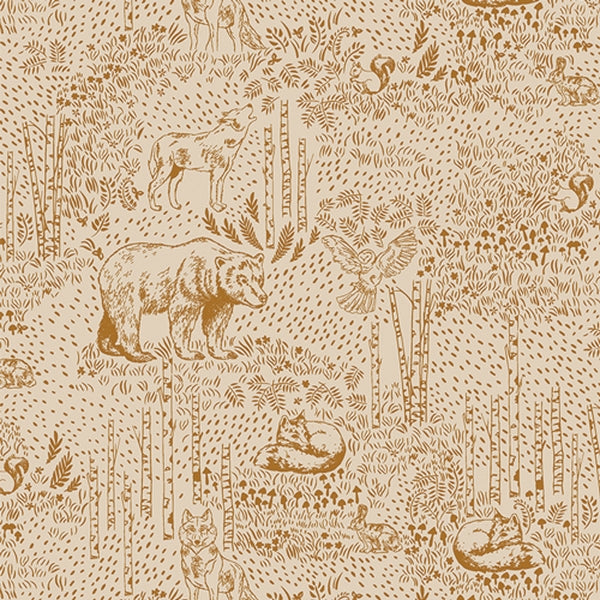 Flanelle 100% coton certifié oeko-tex de la marque Art Gallery Fabrics - Dans la forêt des rêves (prix pour 10cm)