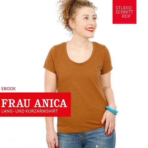 PDF - patron digital du tee-shirt à encolure ronde Madame Anica de Studio Schnittreif du XS au XXL (fr)