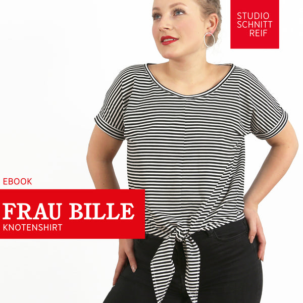 PDF - patron digital du tee-shirt noué Madame Bille de Studio Schnittreif du XS au L (fr)
