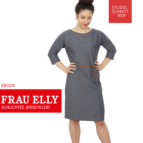 PDF - patron digital de la robe droite en jersey Madame Elly de Studio Schnittreif du XS au XXL (fr)