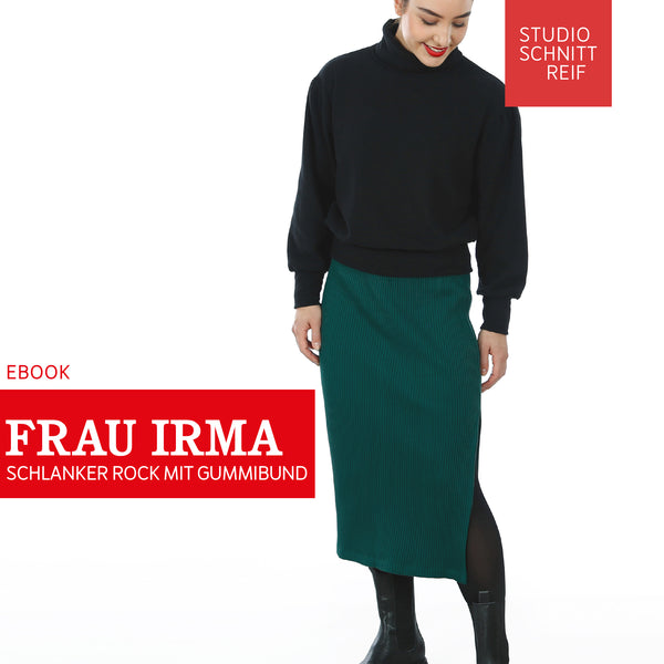 PDF - patron digital de la jupe en mailles Madame Irma de Studio Schnittreif du XS au XXL (fr)