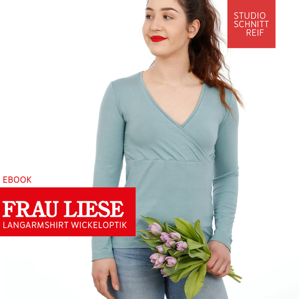 PDF - patron digital du tee-shirt encolure cache-coeur Madame Liese de Studio Schnittreif du XS au XXL (fr)