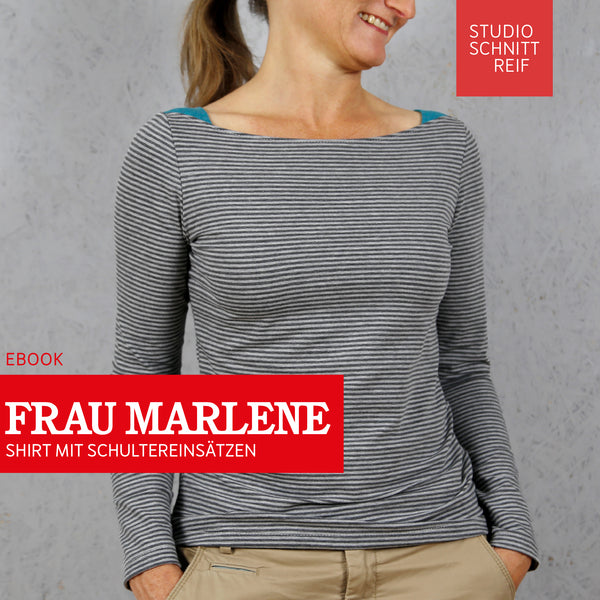 PDF - patron digital du tee-shirt encolure bateau Madame Marlene de Studio Schnittreif du XS au XXL (fr)