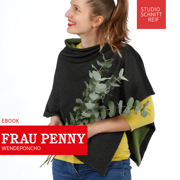 PDF - patron digital du poncho réversible Madame Penny de Studio Schnittreif : 3 tailles enfant, ado et femme (fr)