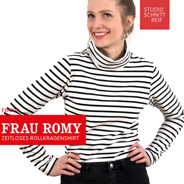 PDF - patron digital du tee-shirt col roulé Madame Romy de Studio Schnittreif du XS au XXL (fr)
