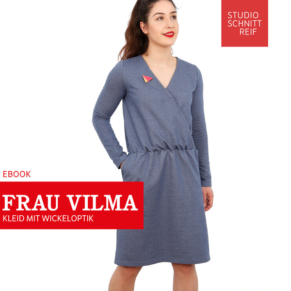 PDF - patron digital de la robe en jersey avec haut cache coeur Madame Vilma de Studio Schnittreif du XS au L (fr)
