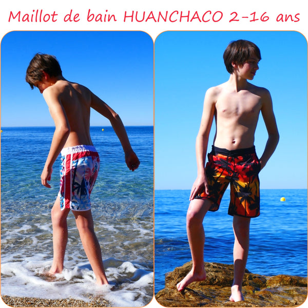 PDF - patron digital Huanchaco short de bain pour garçon du 2 au 16 ans (Fr)