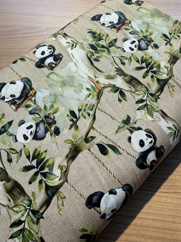 Popeline 100% coton "Panda" certifiée Oeko-Tex (prix pour 10cm)
