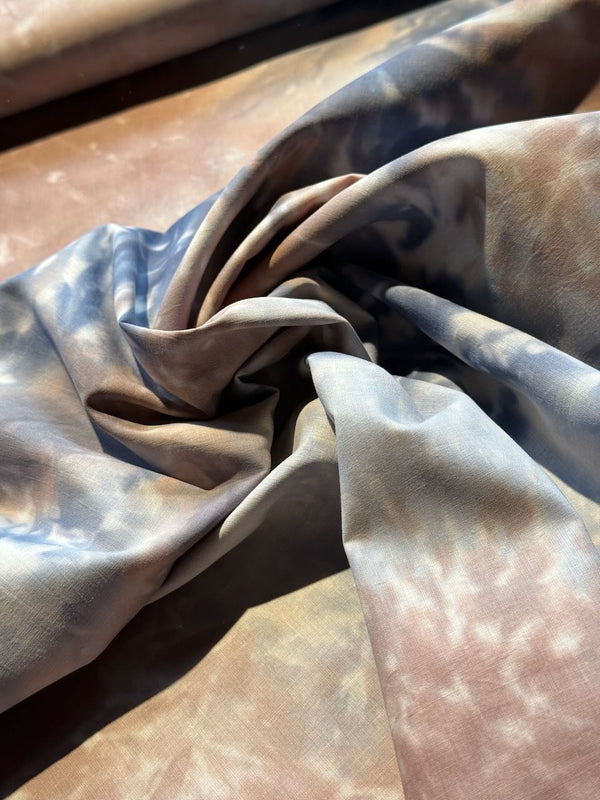 Popeline "tie and dye en 100% coton certifiée oeko-tex - couleur 15 (prix pour 10cm)