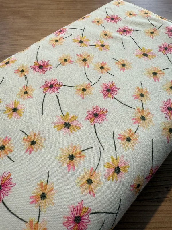 Jersey "Pâquerettes" de la marque Art Gallery Fabrics certifié oeko-tex (prix pour 10cm)