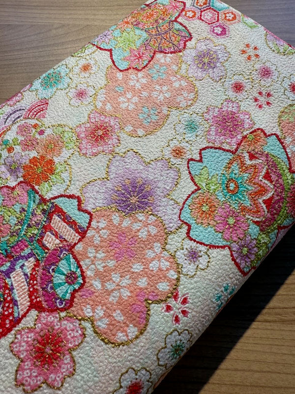 Chirimen japonais - 100% coton crème (prix pour 10cm)