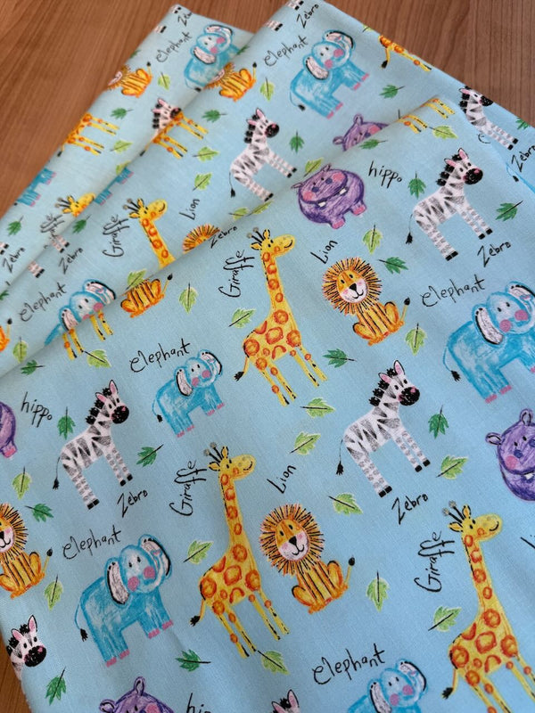 Superbe coupon 3m de popeline "Colorful friends" - Riley Blake - 110cm de large