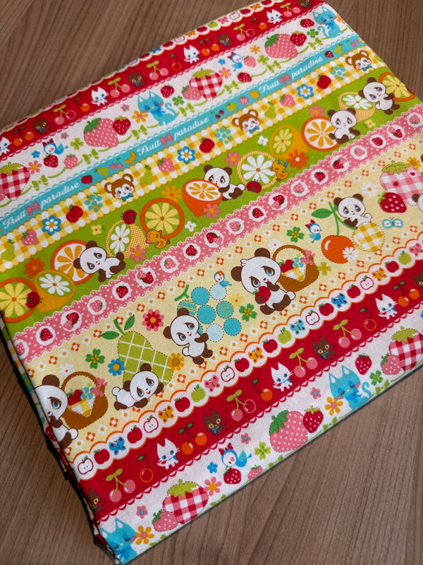 Superbe coupon 3m de popeline japonaise - Fruit Paradise - 110cm de large