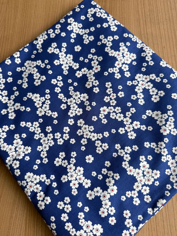 Superbe coupon 3m de popeline "Satin Moon - bleu" - 110cm de large