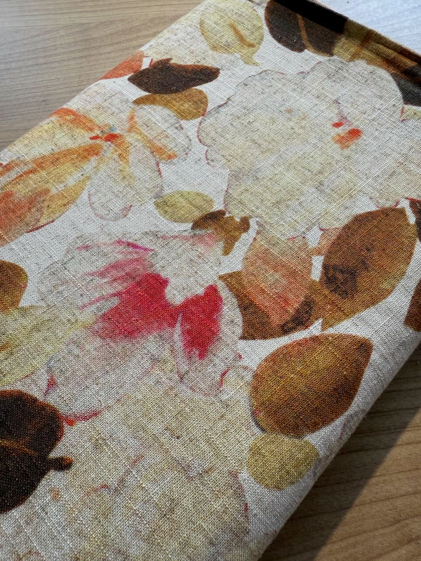 Lin - viscose "Jardin d'automne" certifié oeko-tex (prix pour 10cm)