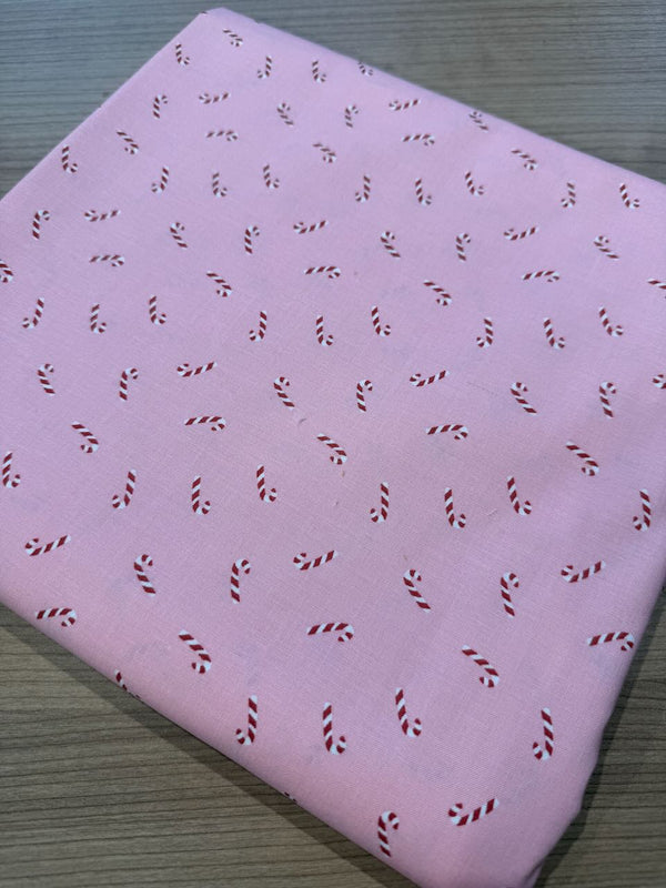 Superbe coupon 3m de popeline "Warm wishes - candy cane" - Riley Blake - 110cm de large