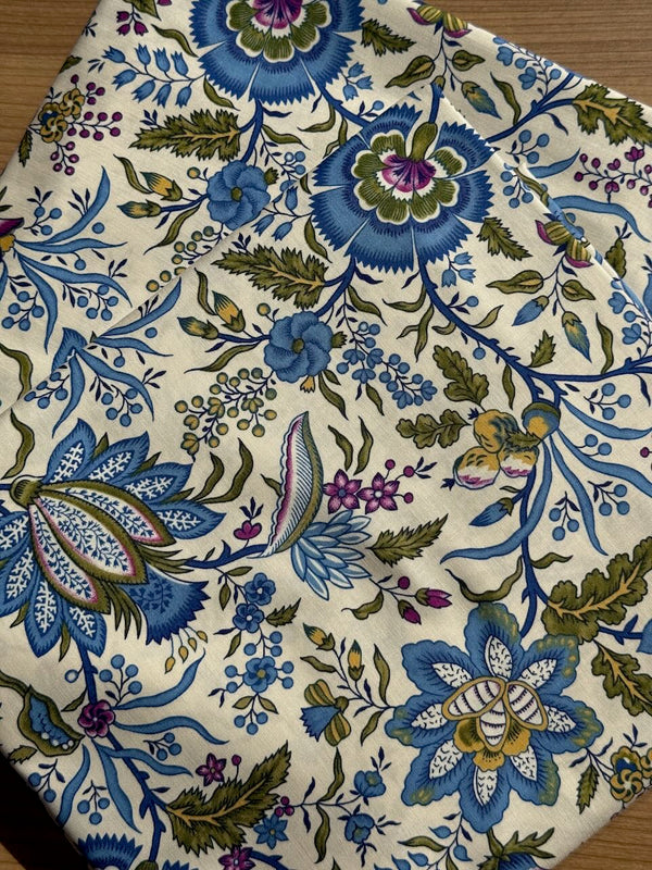 Superbe coupon 3m de popeline "Williamsburg - paisley bleu" - by windham fabric 110cm de large