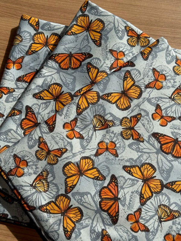 Superbe coupon 3m de popeline "papillons"- 110cm de large