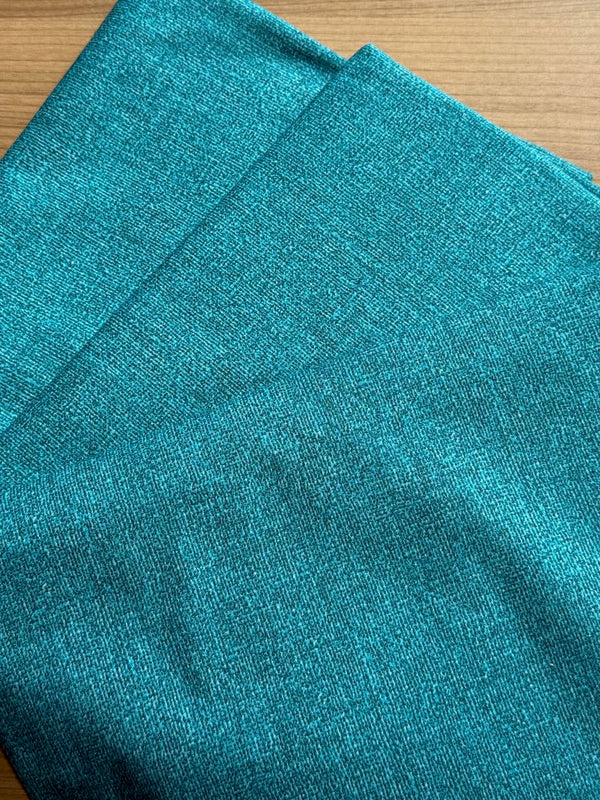 Superbe coupon 3m de popeline faux uni bleu canard - 110cm de large