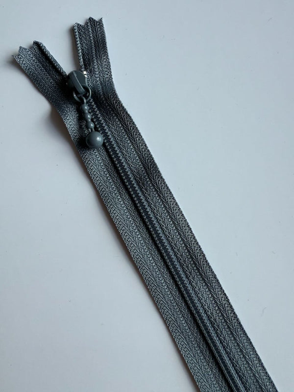 YKK - zip non séparable 20cm avec curseur décoration boule - couleur gris 578 (prix à la pièce)